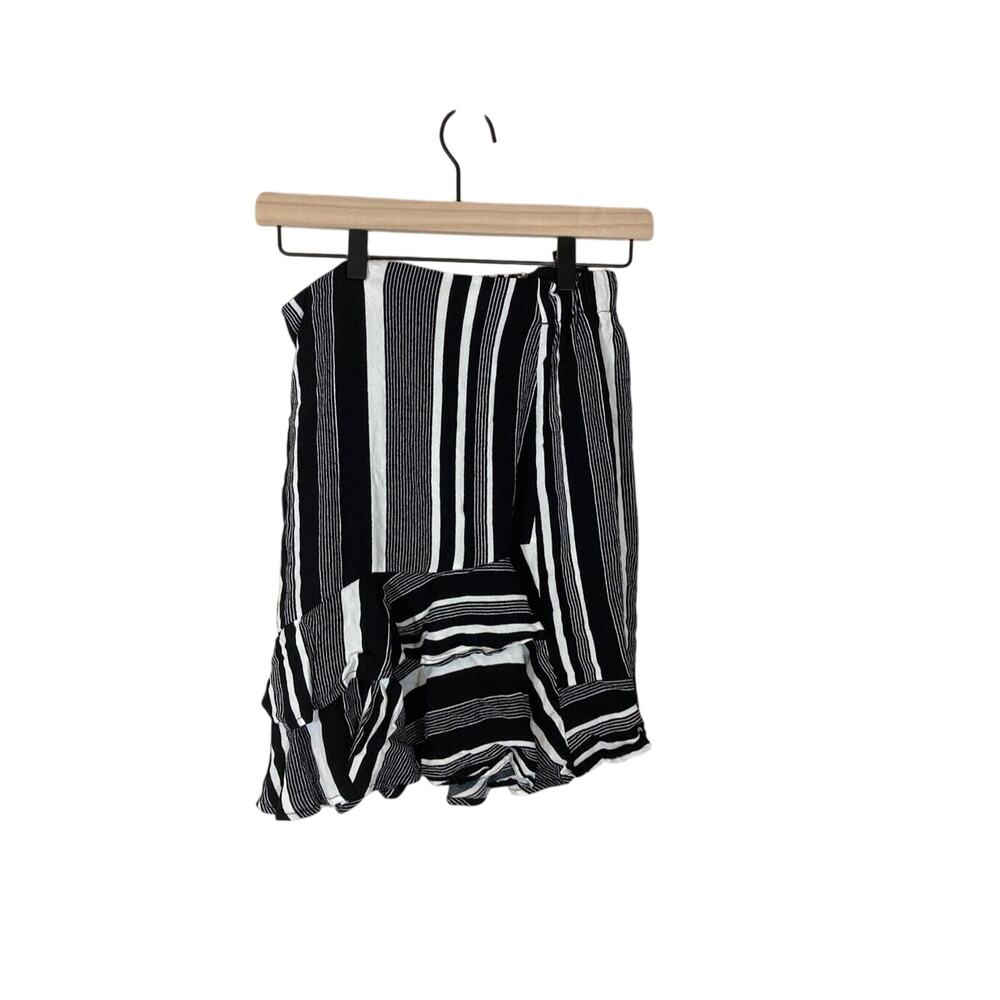 ESQUALO SZ 6 Women's Ruffle Art to Wear Minimalist Midi Knee Skirt